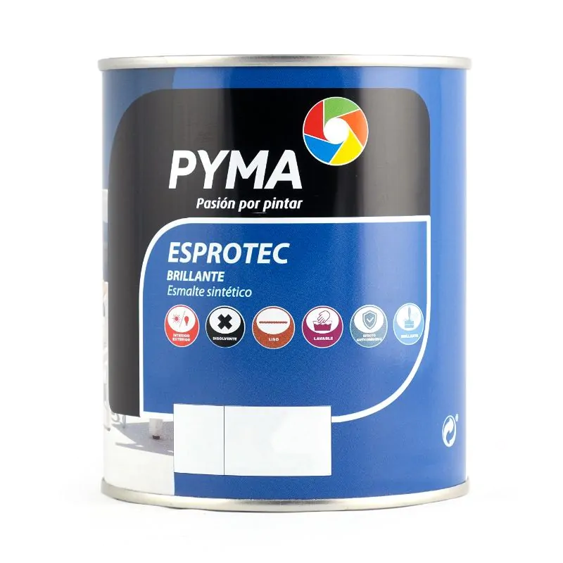 Pyma esmalte sintético brillante y resistente.
