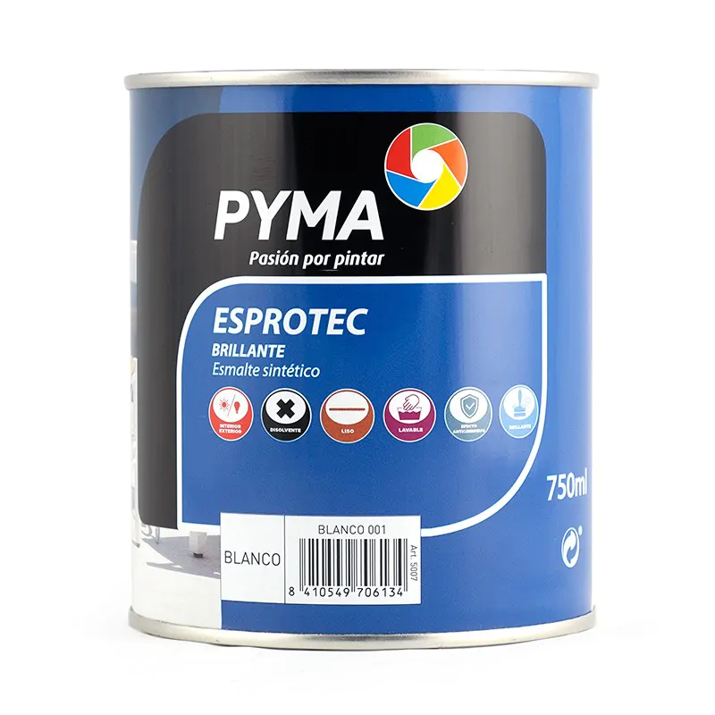 Pyma esmalte sintético mate y resistente.