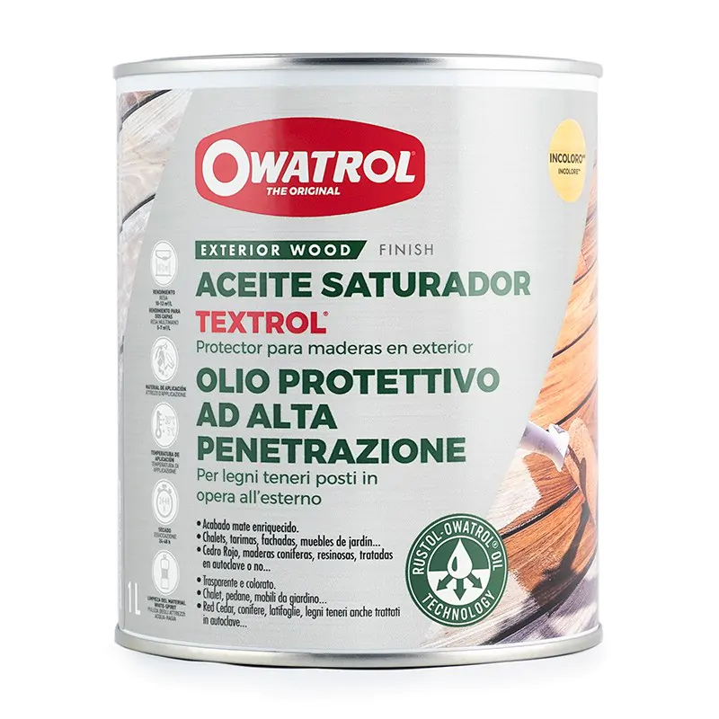 OWATROL TEXTROL saturador especial para maderas con aceites vegetales.