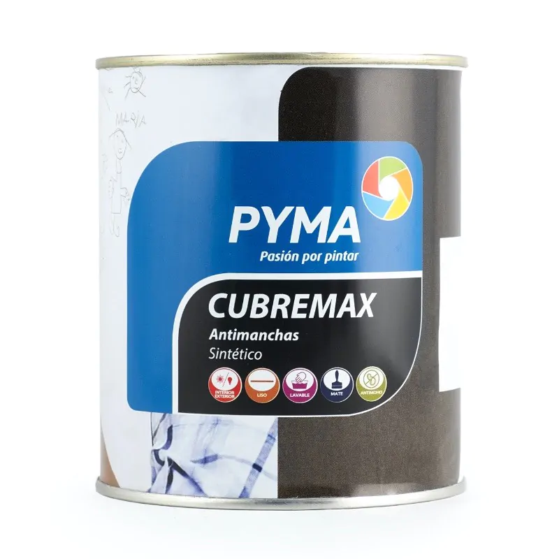 Cubremax Pintura antimanchas de bajo olor de secado rápido.
