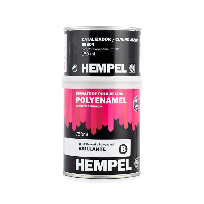 Esmalte de poliuretano Hempel brillante de dos componentes.
